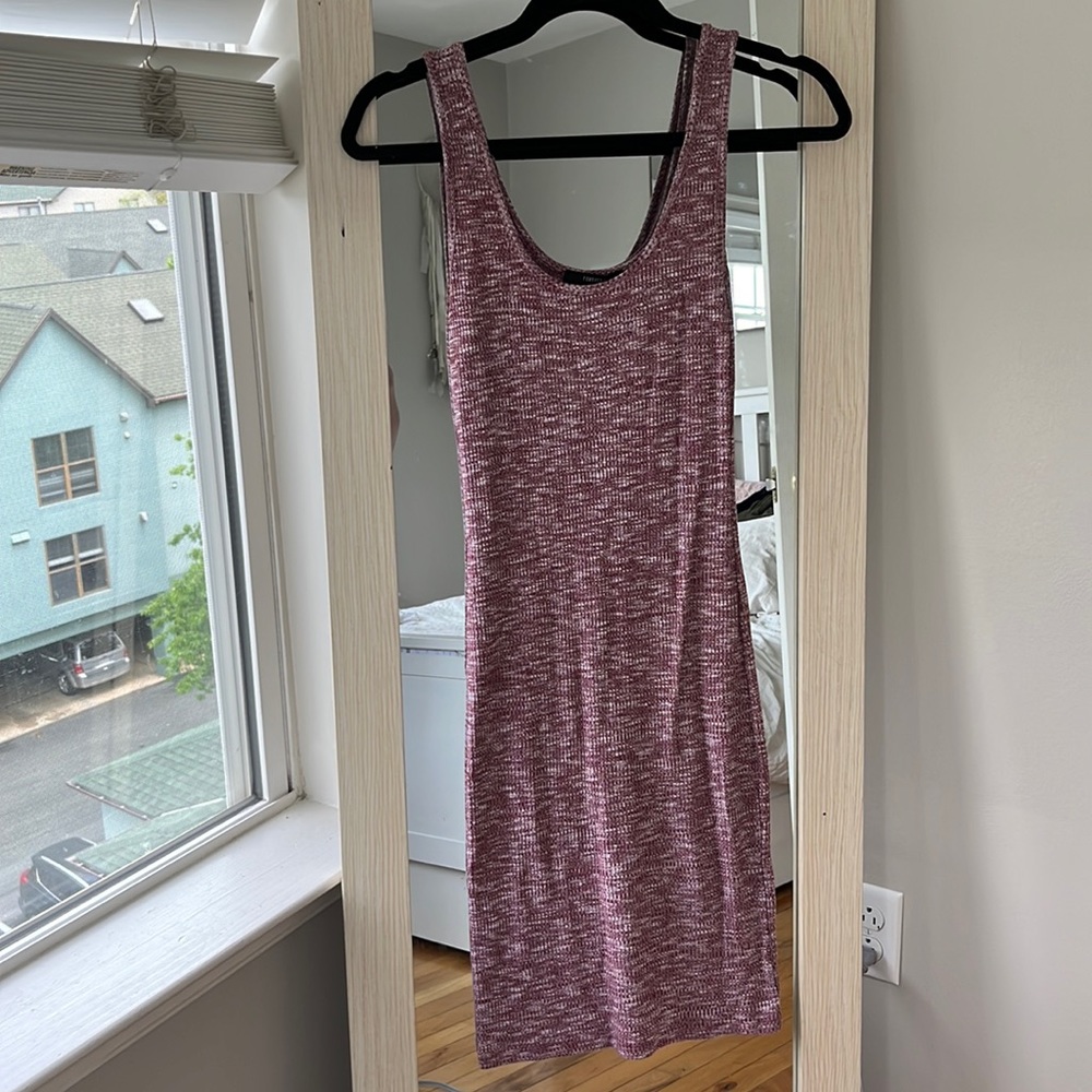 Forever 21 Midi Lightweight Casual Red Textured Dress